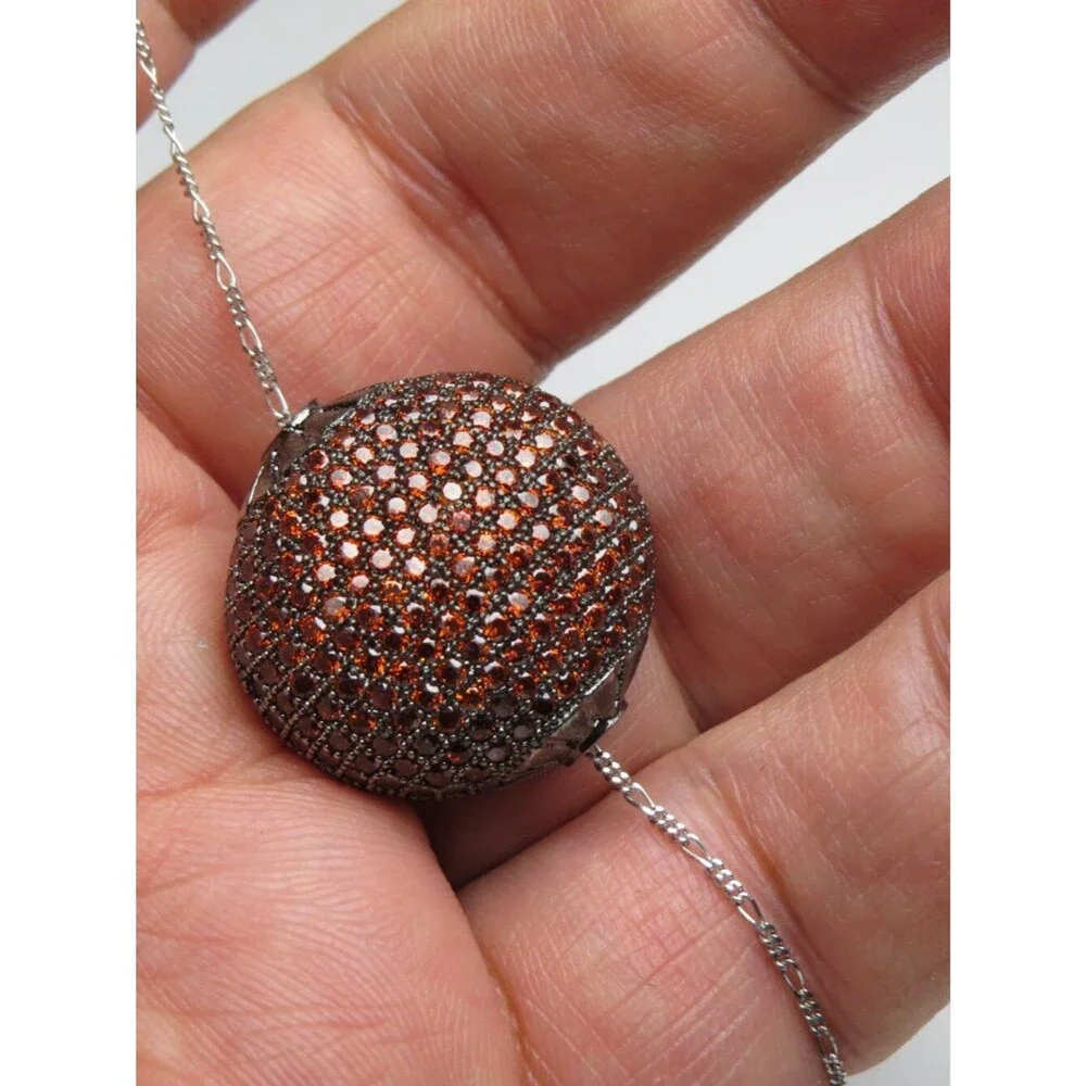*925 Sterling Silver Garnet Pendent Necklace